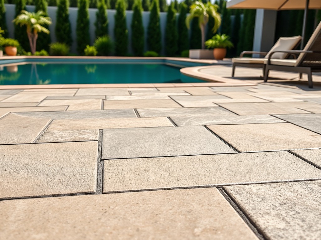 Pool deck paving