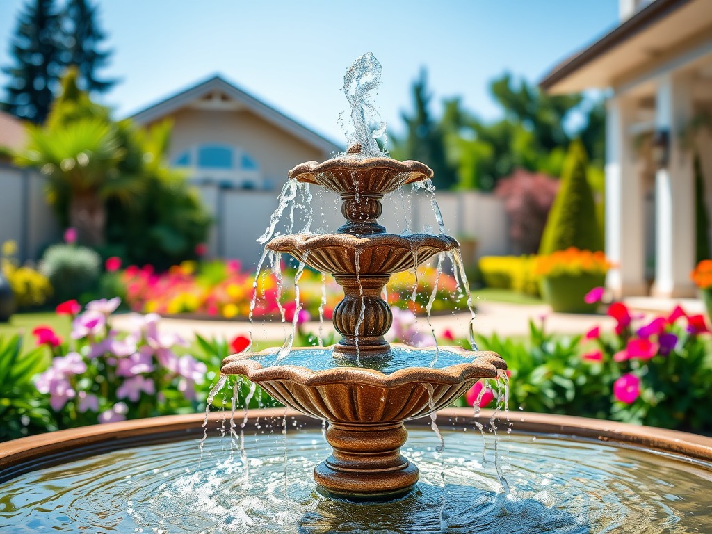 Water features (fountains, ponds)